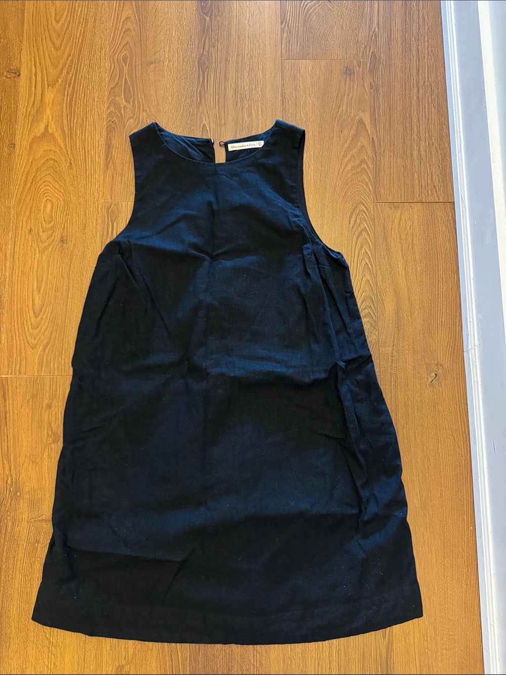 Abercrombie Black Linen Sleeveless Shift Dress